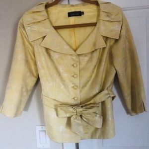 Teri Jon Yellow and Silver suit